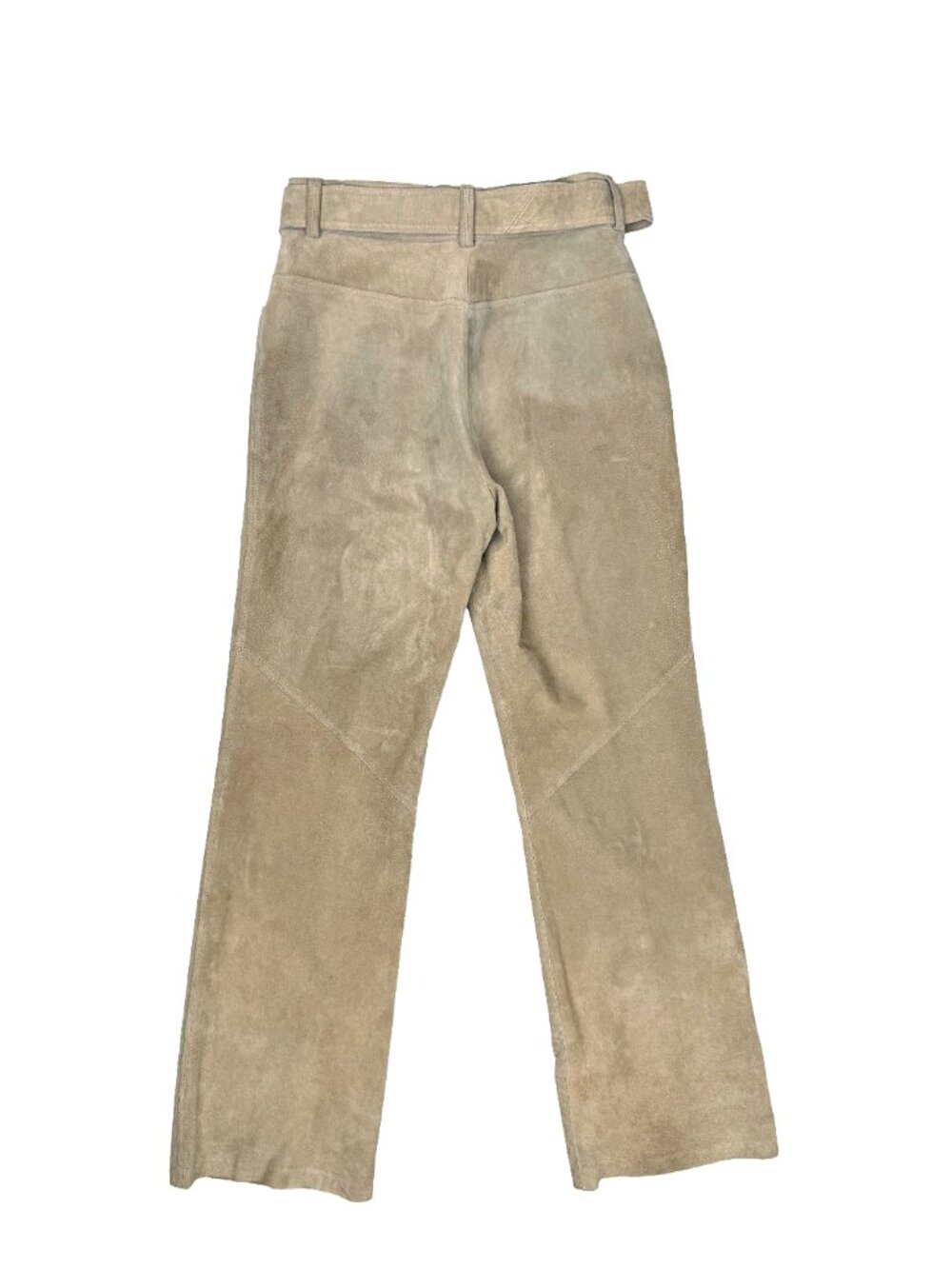 Vintage SAINT-GERMAIN-DES-PRÉS Genuine Leather Suede Beige Pants 7/8 Waist 28.5 - Picture 2 of 7